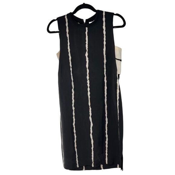 Derek Lam 10 Crosby Black White Cream Striped Shift Dress - Picture 1 of 8